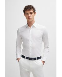BOSS - Slim-fit Shirt In Easy-iron Stretch-cotton Poplin - Lyst