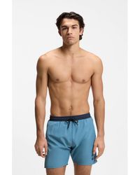 BOSS - Medium-Length Swim Shorts With Contrast Details - Lyst