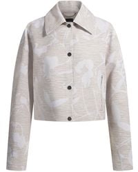 BOSS - Relaxed-Fit Blazer Met Bloemenstructuur - Lyst