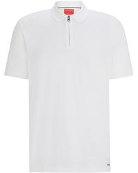 HUGO - Dekok233 Poloshirt aus Baumwoll-Mix mit Reißverschlussleiste Weiß XL - Lyst