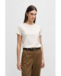 BOSS - Mercerised-Cotton T-Shirt With Double B Monogram - Lyst