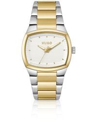 HUGO - Telly Two-Tone Watch With Retro-Inspired Case - Lyst