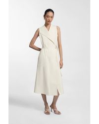 BOSS - Stretch-Cotton Wrap Dress With Adjustable Belt - Lyst