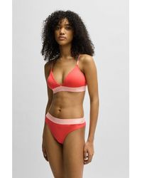 HUGO - Stretch-Cotton Thong Briefs With Logo Waistband - Lyst