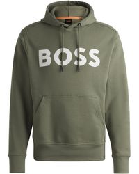 BOSS - Relaxed-Fit Hoodie aus Baumwoll-Terry mit Kontrast-Logo - Lyst
