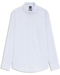 BOSS - Slim-Fit Hemd Aus Gestreifter Stretch-Baumwolle Mit Bügelleichtem Finish - Lyst