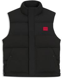 HUGO - Doudoune Sans Manches Déperlante À Badge Logoté - Lyst