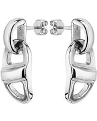 BOSS - Chain-link Earrings In Polished Stainless Steel - Lyst