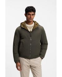 BOSS - Water-Repellent Hooded Short Jacket With Down Filling - Lyst