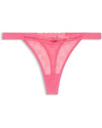 HUGO - Kanten String Met Tweedelige Logo's - Lyst