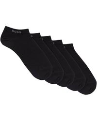 BOSS - Five-pack Of Ankle-length Socks With Logo Details - Lyst