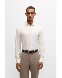 BOSS - Regular-fit Shirt In Cotton-cashmere Twill - Lyst