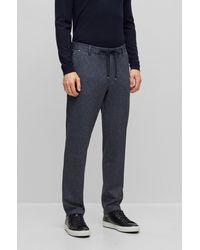 BOSS - Regular-fit Trousers In Macro-printed Stretch Jersey - Lyst