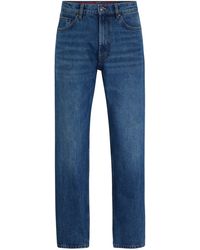 HUGO - Blaue Regular-Fit Jeans aus festem Denim - Lyst
