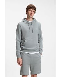 BOSS - Cotton-Terry Hoodie With Logo Patch - Lyst