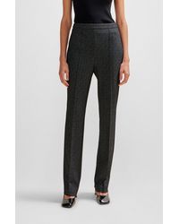 BOSS - Slim-fit High-rise Trousers In Stretch Jersey - Lyst