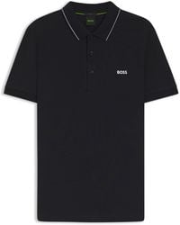 BOSS - Polo Slim En Piqué De Coton À Logo Ton Sur Ton - Lyst