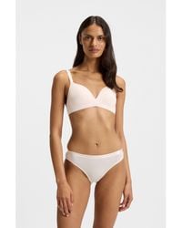 BOSS - Stretch-Jersey Triangle Bra With Logo Straps - Lyst