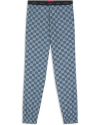 HUGO - Pyjama-Hose Aus Stretch-Baumwolle Mit Stack-Logo-Print - Lyst