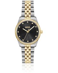 BOSS - Dial Watch With Two-Tone Bracelet - Lyst