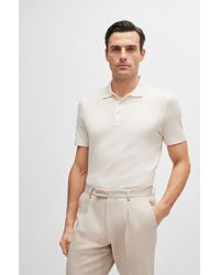 BOSS - Regular-fit Polo Shirt In Quilted Cotton And Silk - Lyst
