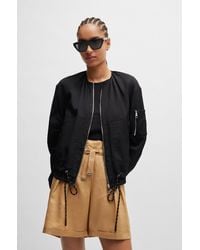 BOSS - Regular-fit Zip-closure Jacket With Patterned Drawcord - Lyst