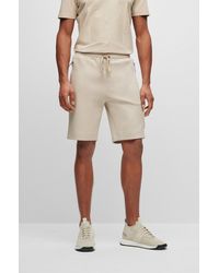 BOSS by HUGO BOSS Advanced-stretch Cotton-blend Shorts With Zipped Pockets - Natural