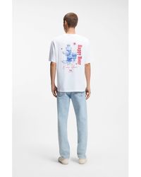 HUGO - Cotton-Jersey T-Shirt With Printed Artwork - Lyst