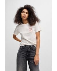 HUGO - Cotton T-Shirt With Seasonal Graphic Print - Lyst