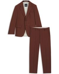 BOSS - Costume Deux Pièces Slim En Laine À Micro Motif - Lyst