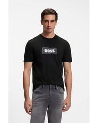 BOSS - Cotton-Jersey T-Shirt With Logo Artwork - Lyst