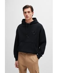 BOSS - Oversized-fit Hoodie In Cotton With Double B Monogram - Lyst