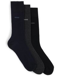 BOSS - Stretch Cotton-Blend Crew Socks - Lyst
