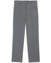 BOSS - Relaxed-Fit Broek Van Gemêleerde Scheerwol - Lyst