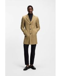 BOSS - Slim-Fit Cotton-Blend Coat With Detachable Padded Inner - Lyst