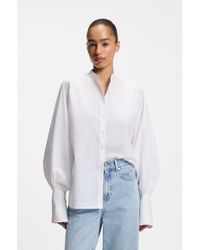 BOSS - Regular-Fit Cotton-Poplin Shirt With Kimono Sleeves - Lyst