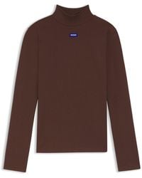 HUGO - Mock-Neck Logo Top - Lyst