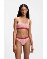 HUGO - Three-Pack Of Stretch-Cotton Thongs With Logo Details - Lyst