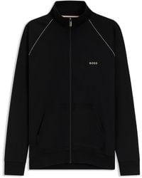 BOSS - Jacke Aus Stretch-Baumwolle Mit Reißverschluss Und Logo-Stickerei - Lyst