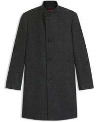 HUGO - Regular-Fit Twill-Mantel Aus Woll-Mix - Lyst