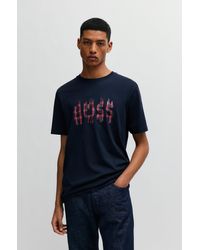 BOSS - Cotton-jersey Regular-fit T-shirt With Seasonal Artwork - Lyst