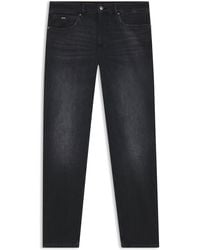 BOSS - Maine Regular-Fit Jeans Van Superzacht, Zwart Italiaans Denim - Lyst