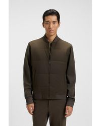 BOSS - Cotton-Blend Zip-Up Sweatshirt With Padded Front - Lyst
