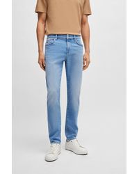 BOSS - Slim-fit Jeans In Light-blue Soft Stretch Denim - Lyst
