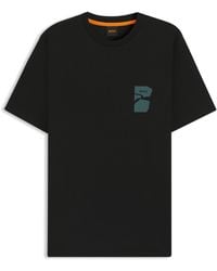 BOSS - Regular-Fit T-Shirt Aus Baumwolle Mit Print-Artwork - Lyst