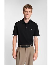 BOSS - Mercerised-Cotton Polo Shirt With Double Monogram - Lyst
