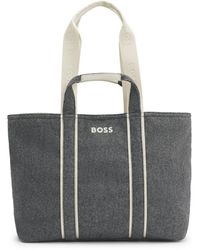 BOSS - Fabric Tote Bag With Contrast Logo - Lyst