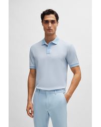 BOSS - Slim-fit Polo Shirt In Two-tone Mercerized Cotton - Lyst