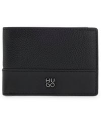 HUGO - Geldbörse Aus Leder Mit Stack-Logo - Lyst