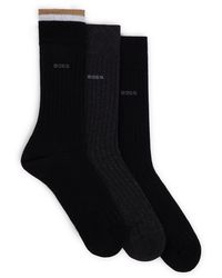 BOSS - Three-pack Of Regular-length Cotton-blend Socks - Lyst